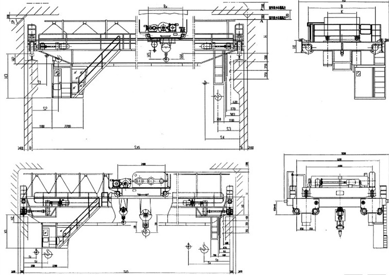 double girders or beams electric overhead bridge traveling foundry casting crane 7