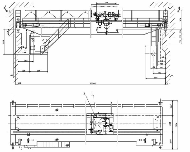 lh model double girder overhead crane 6