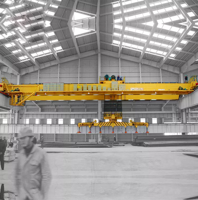 ql model double girder overhead crane with rotating elecromagnetic hanging beam 7