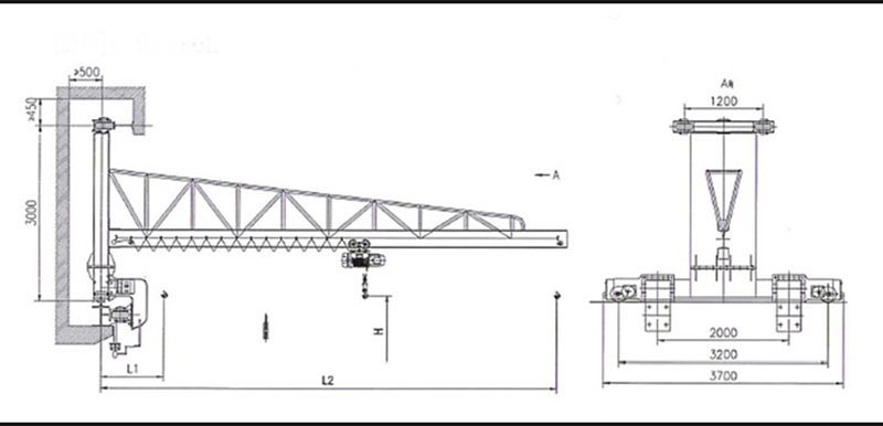 top quality electric rotation 180 degrees wall mounted swing cantilever jib crane 6